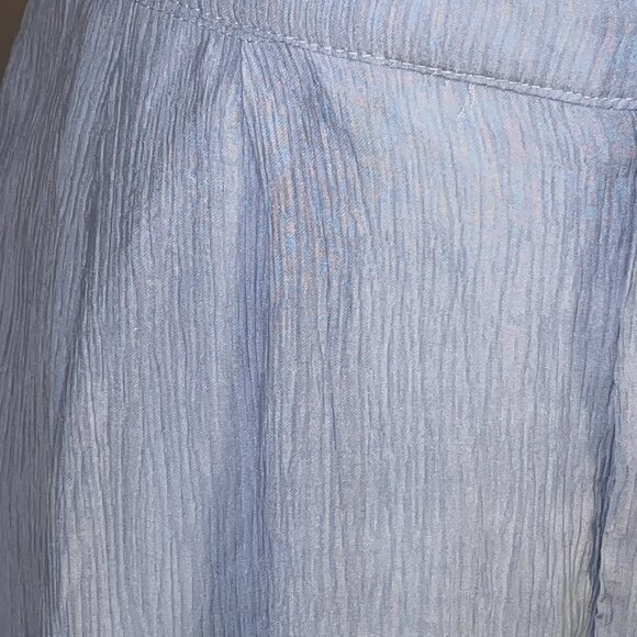 The Native One Pants Light Blue Crepe Pleats Very Wide Leg Elastic Waist Wms M - Picture 3 of 12